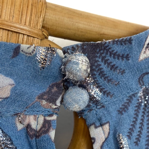 Greylin | Floral Shimmer Long Sleeve Blouse Size S - Picture 7 of 9